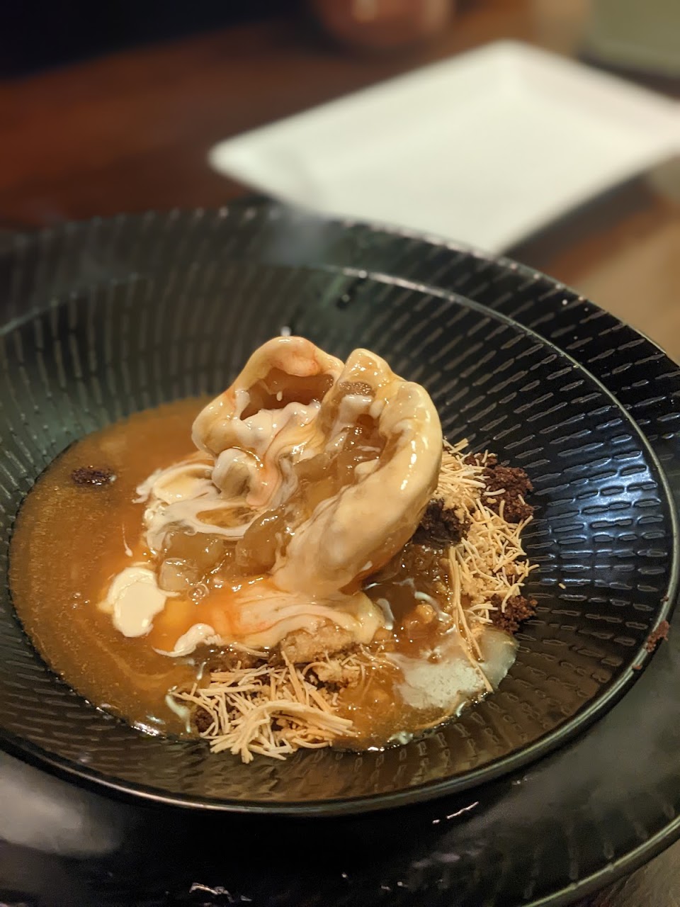 Plated dessert at Saké Restaurant & Bar